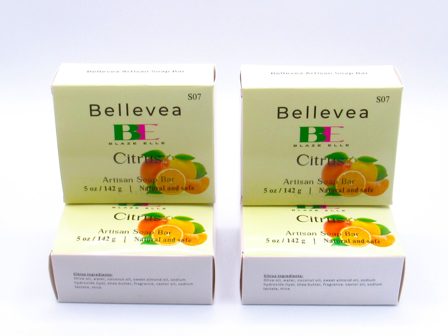 5oz Bellevea Artisan Soap Bar, Citrus