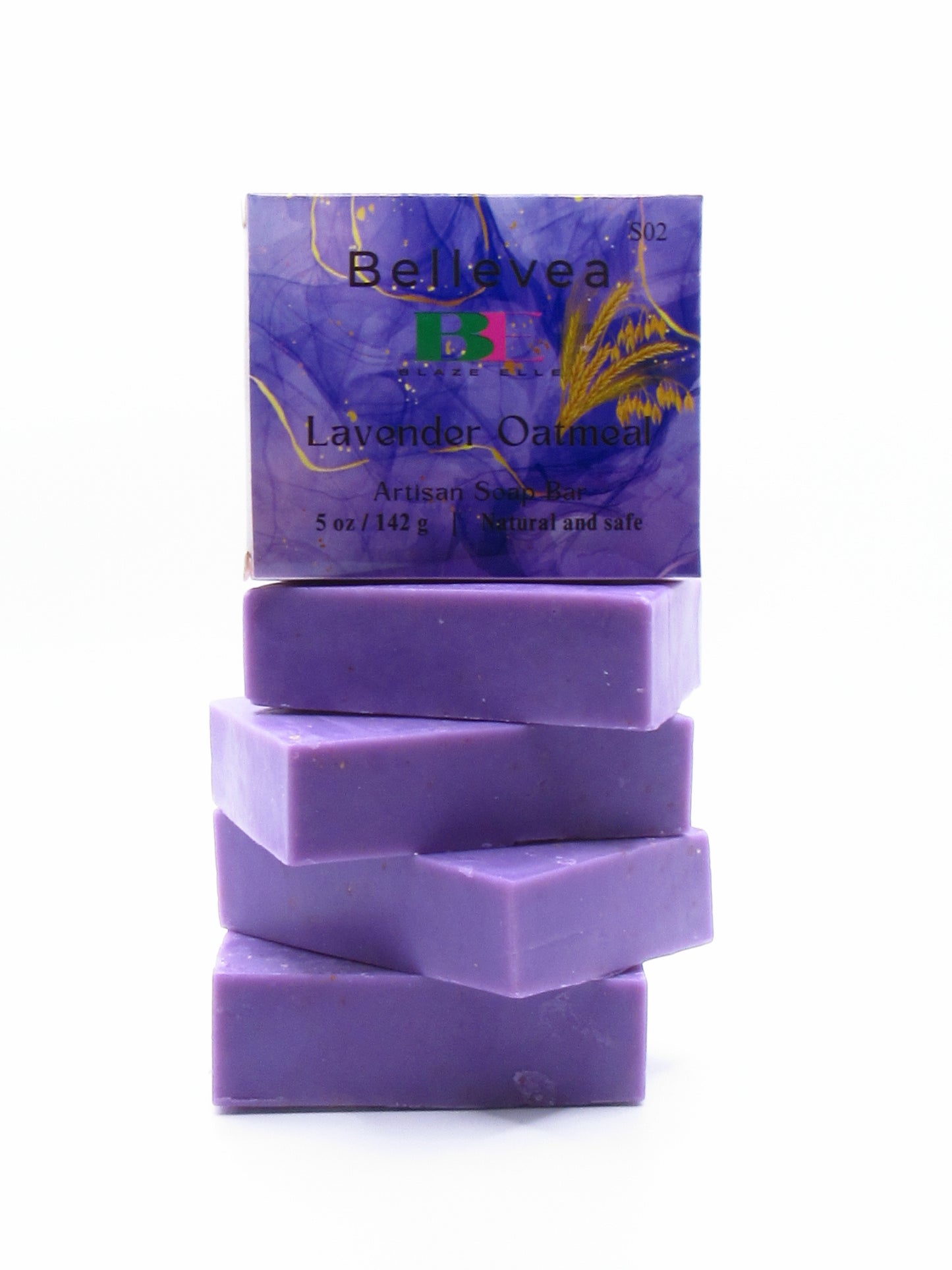 5oz Bellevea Artisan Soap Bar, Lavender Oatmeal