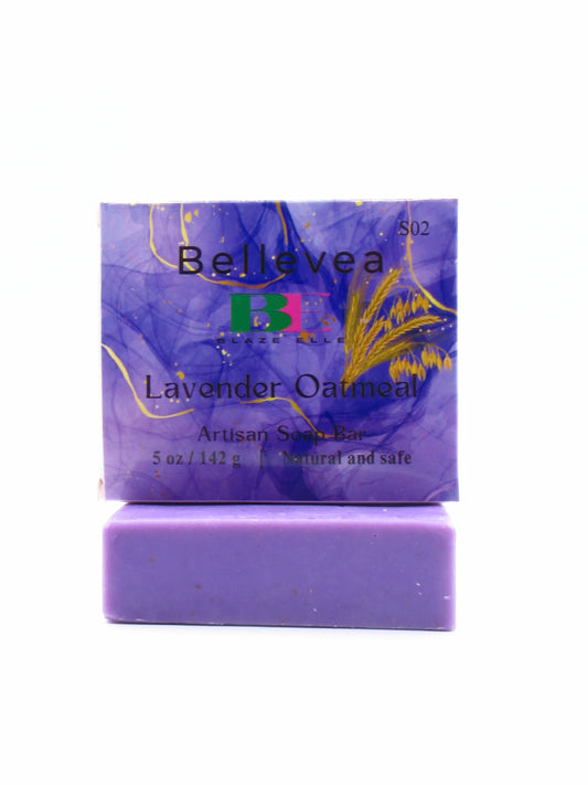 5oz Bellevea Artisan Soap Bar, Lavender Oatmeal