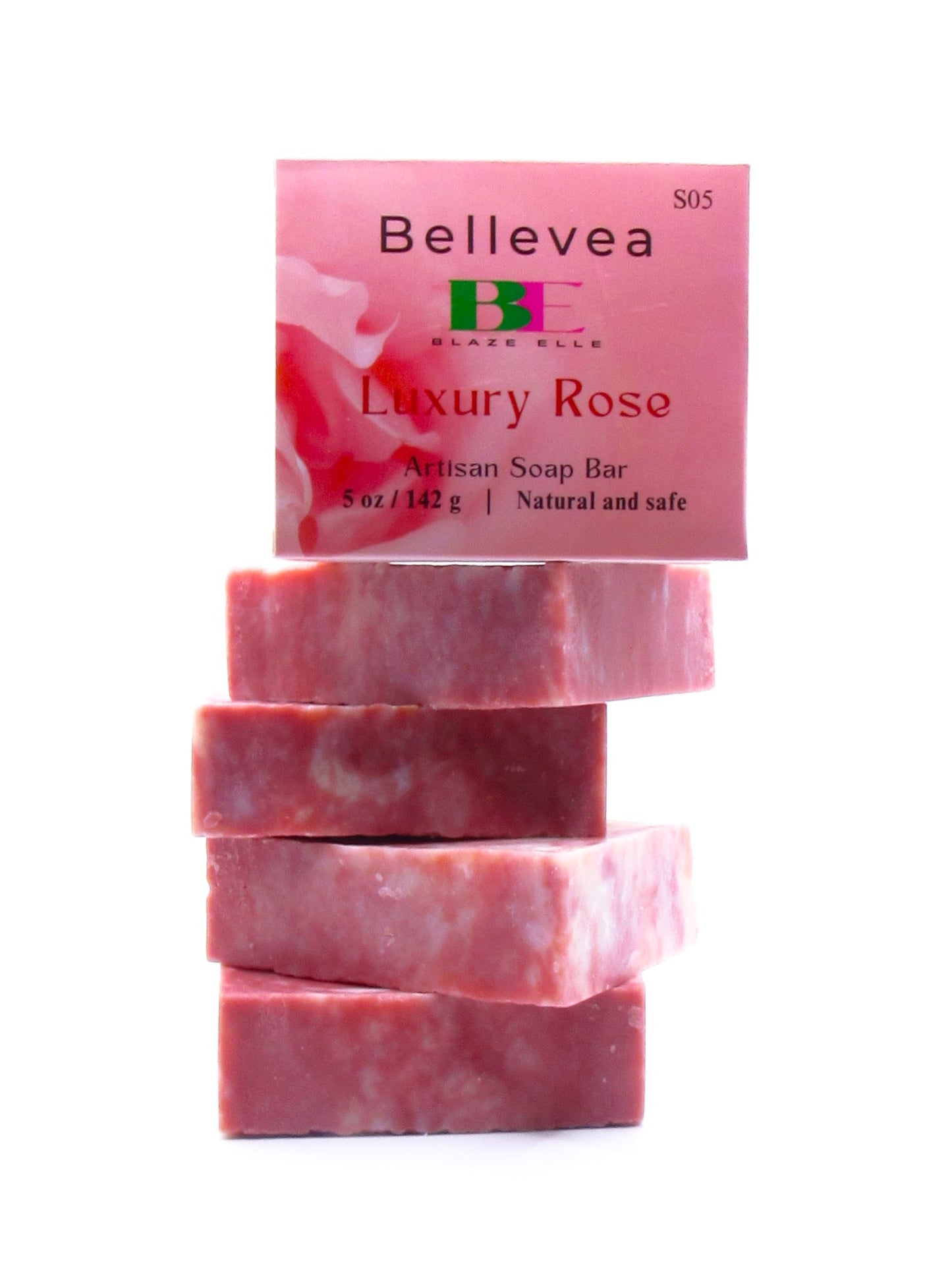 5oz Bellevea Artisan Soap Bar, Luxury Rose