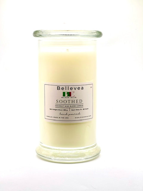 8oz Bellevea Soothed Candle, the scent of vanilla