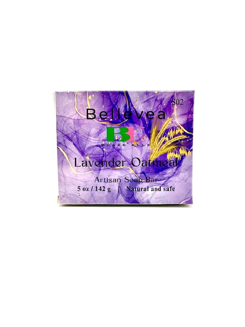 5oz Bellevea Artisan Soap Bar, Lavender Oatmeal